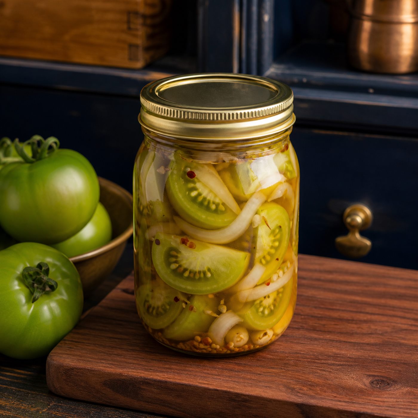 Pickled Sweet Green Tomatoes