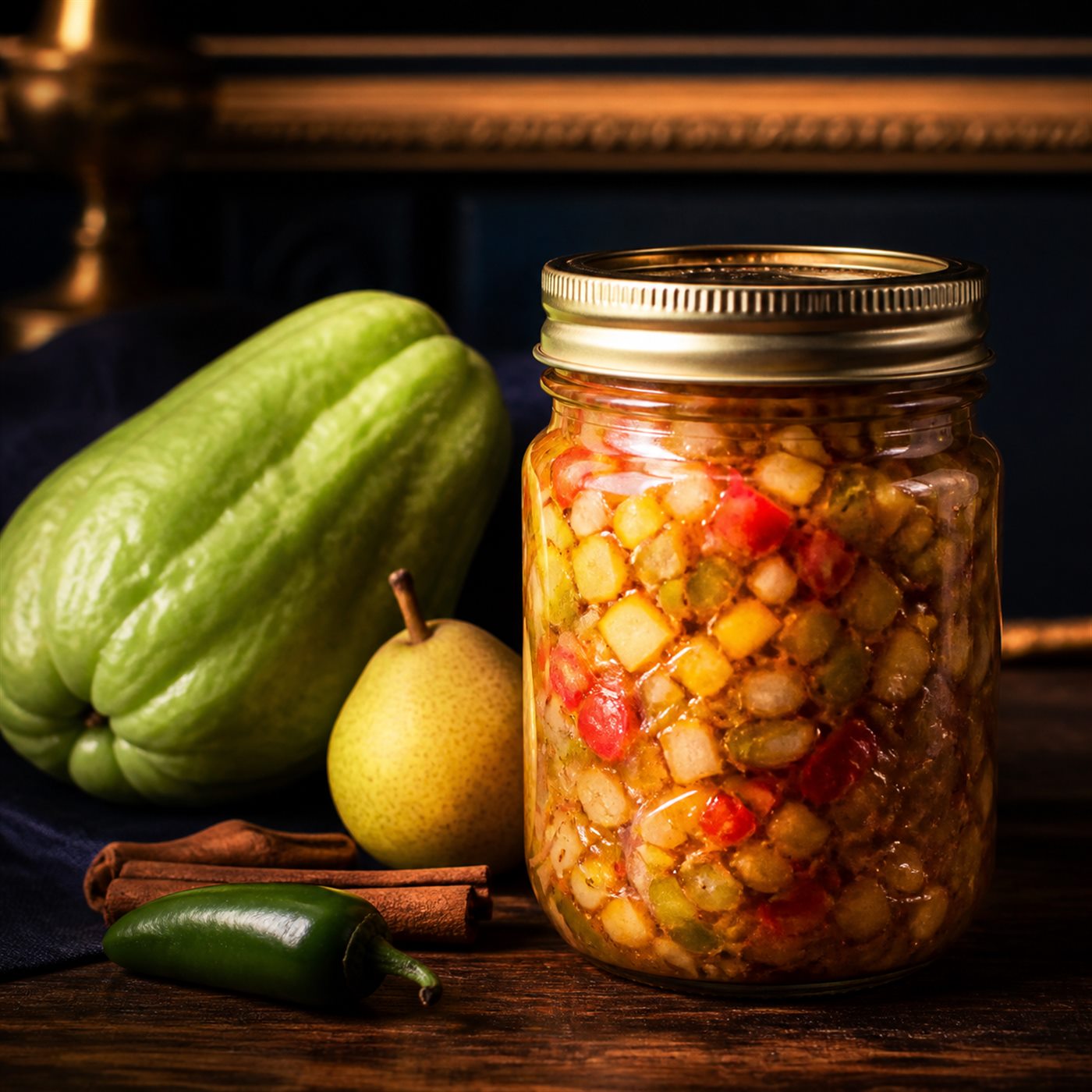 Spiced Chayote-Pear Relish